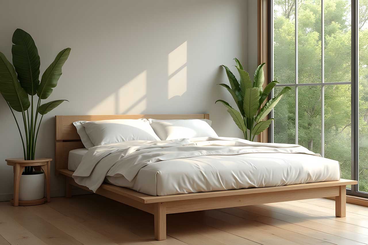 Biophilic bedroom with design ideas for a peaceful retreat